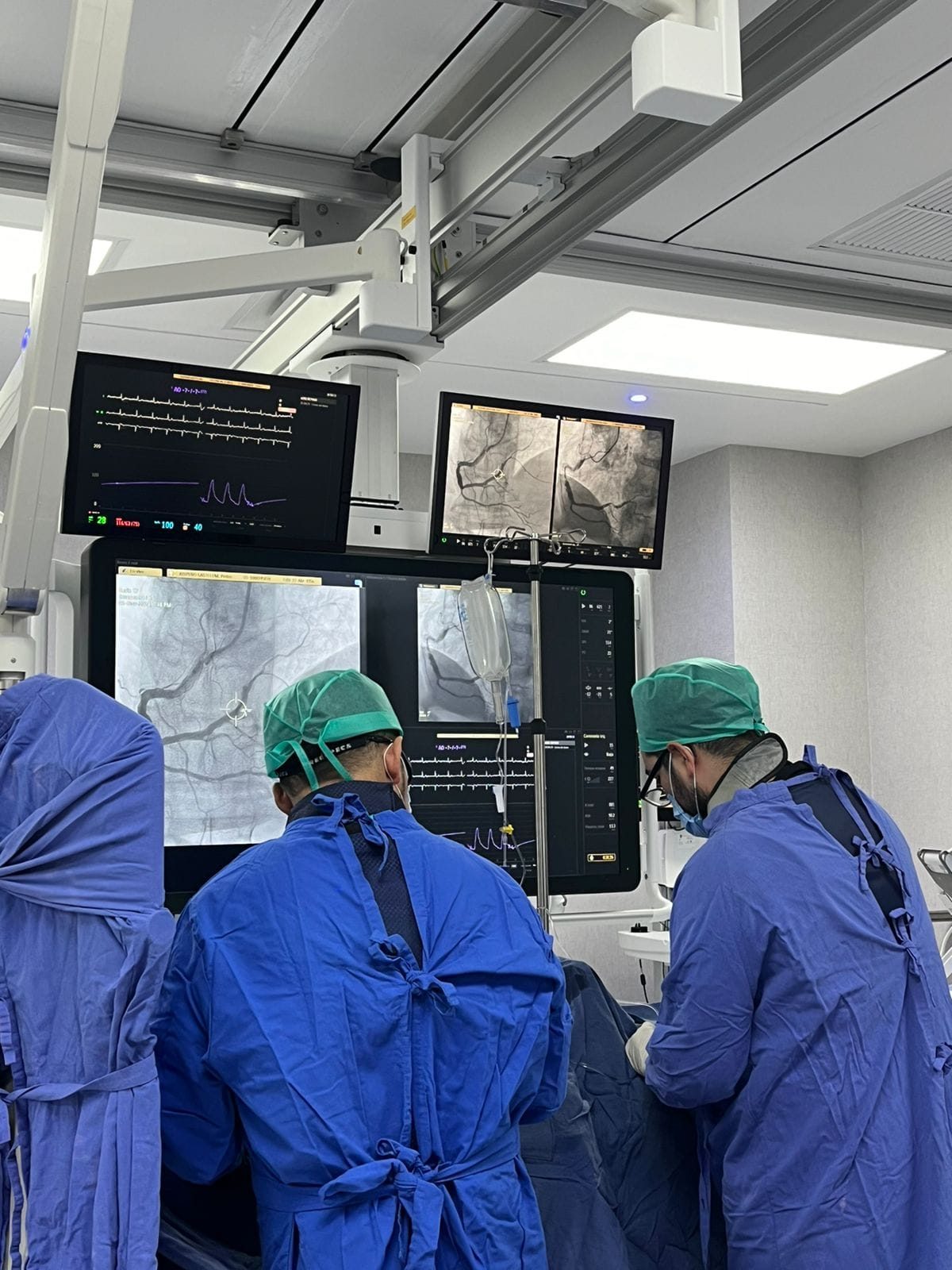 Procedimiento en la sala de hemodinamia